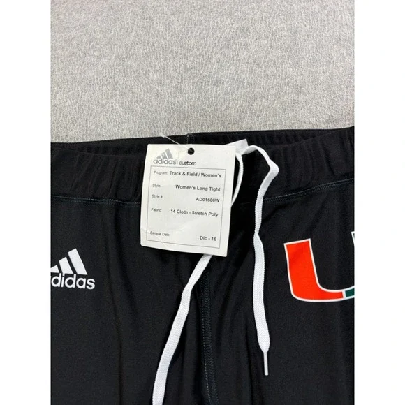 NWT Miami Hurricanes Track & Field Long Tights (Women's Medium) Black - Picture 3 of 12